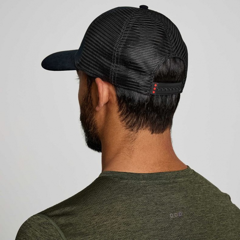 Black Saucony Adjustable Snap Back Men's Trucker Hats | USA CIBHUJ