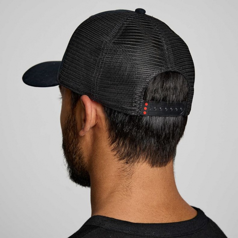 Black Saucony Adjustable Snap Back Men's Trucker Hats | USA MZRJTF