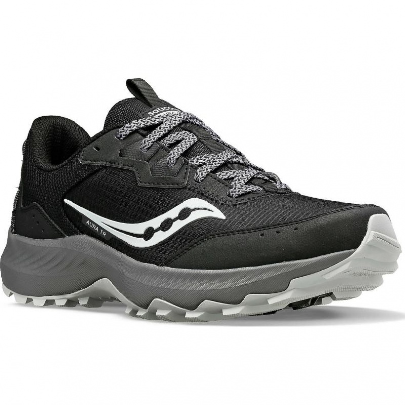 Black Saucony Aura TR Men's Trail Running Shoes | USA RLIEYV