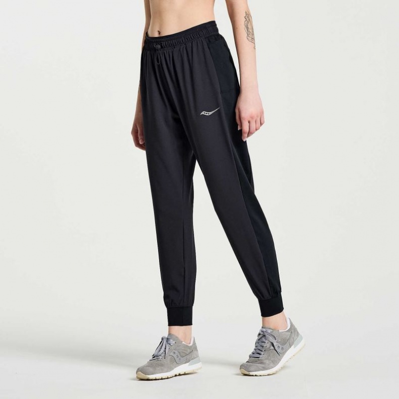 Black Saucony Boston Woven Women's Jogger | USA JVCINS