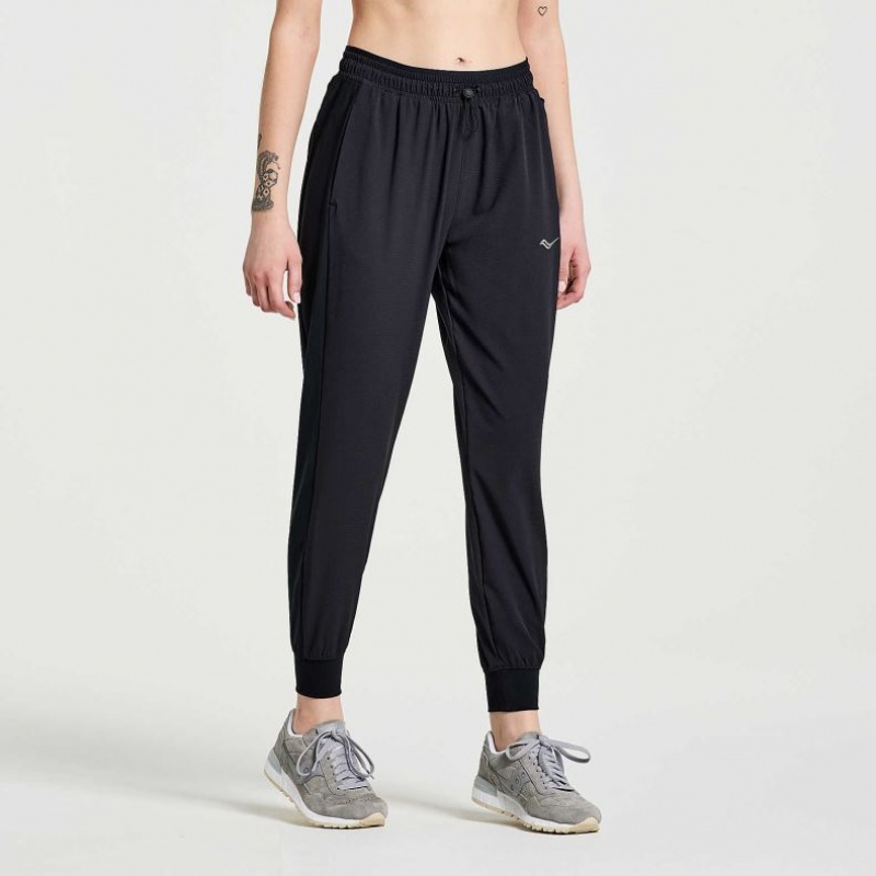 Black Saucony Boston Woven Women's Jogger | USA JVCINS