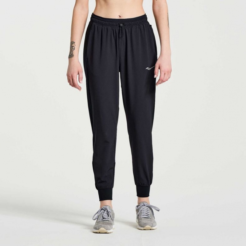 Black Saucony Boston Woven Women\'s Jogger | USA JVCINS