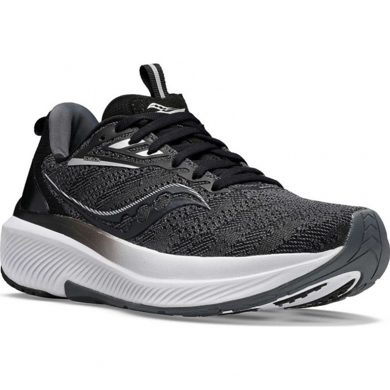 Black Saucony Echelon 9 Men's Wide Running Shoes | USA RIXJPS