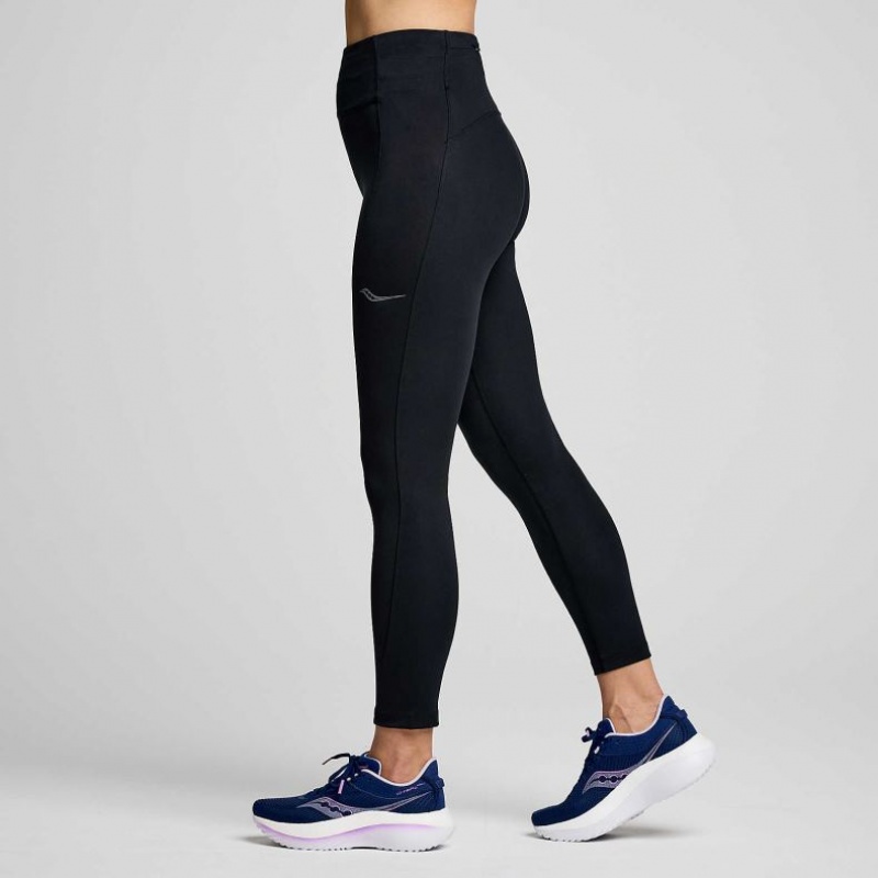 Black Saucony Fortify Crop Women's Tight | USA OWSVNP