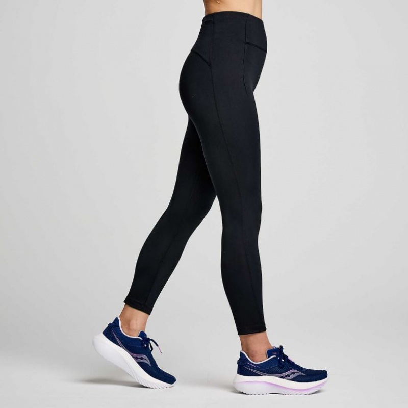 Black Saucony Fortify Crop Women's Tight | USA OWSVNP