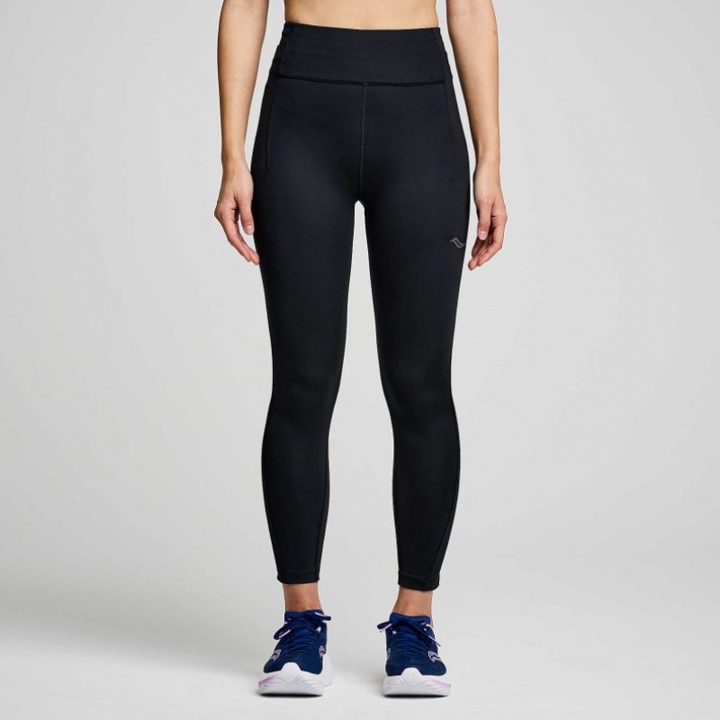 Black Saucony Fortify Crop Women\'s Tight | USA OWSVNP