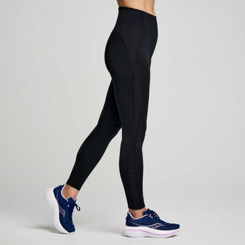 Black Saucony Fortify Viz Women's Tight | USA TAKEMQ