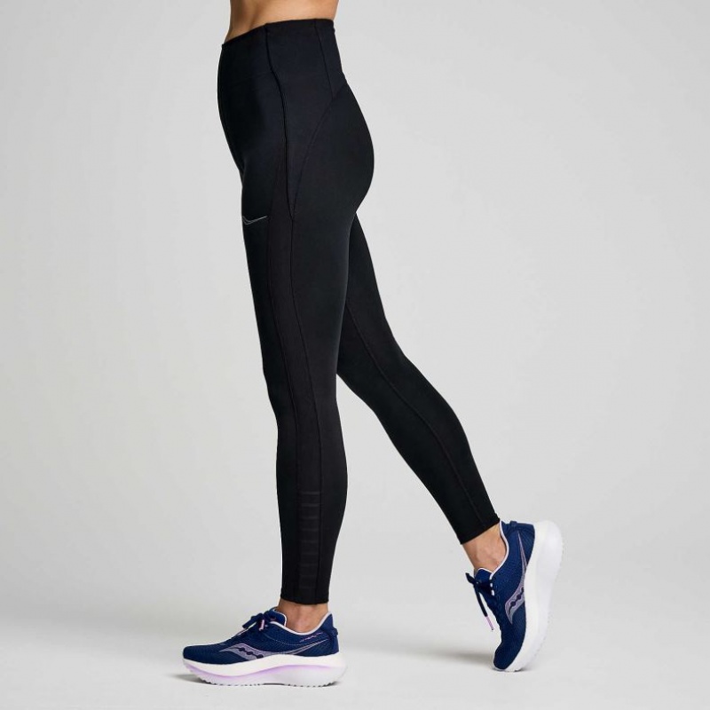 Black Saucony Fortify Viz Women's Tight | USA TAKEMQ