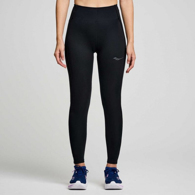 Black Saucony Fortify Viz Women\'s Tight | USA TAKEMQ