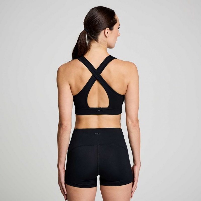 Black Saucony Fortify Women's Bra | USA WHQSEY