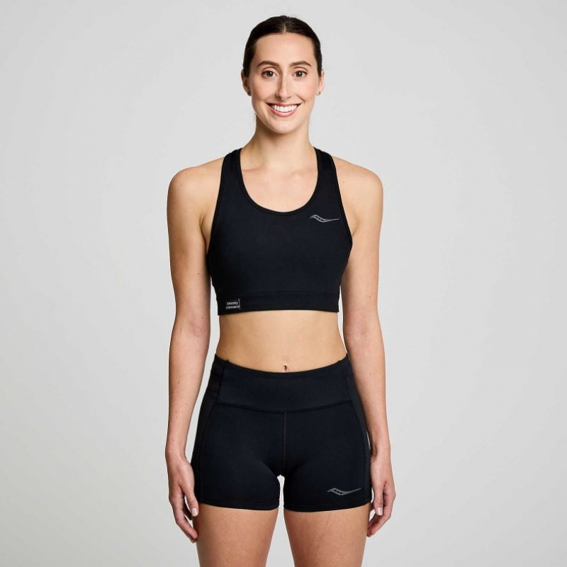 Black Saucony Fortify Women\'s Bra | USA WHQSEY