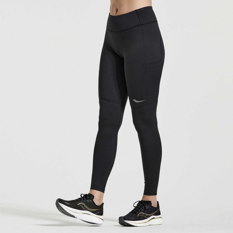 Black Saucony Fortify Women\'s Tight | USA ZAVODP