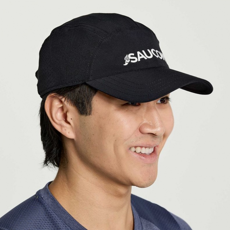 Black Saucony Outpace Men\'s Hat | USA XPYCEL