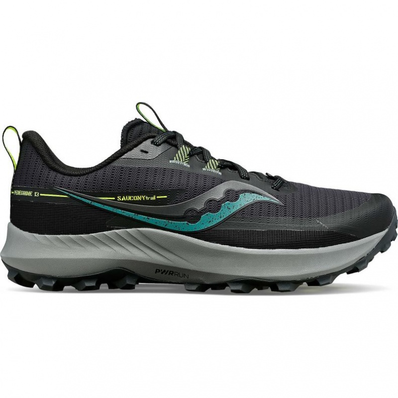 Black Saucony Peregrine 13 Men\'s Trail Running Shoes | USA BCMROK