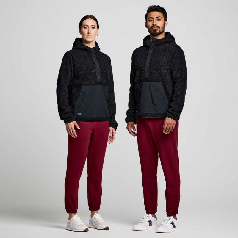 Black Saucony Recovery Sherpa Pullover Women's Hoodie | USA ZYGNEF