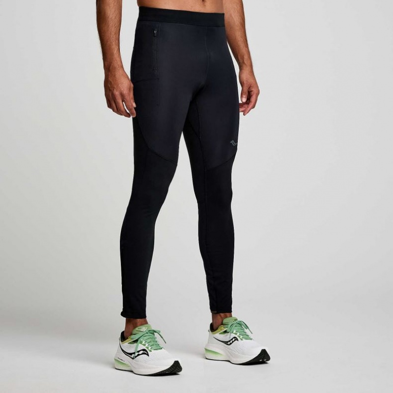 Black Saucony Runshield Men\'s Tight | USA RCTJIW