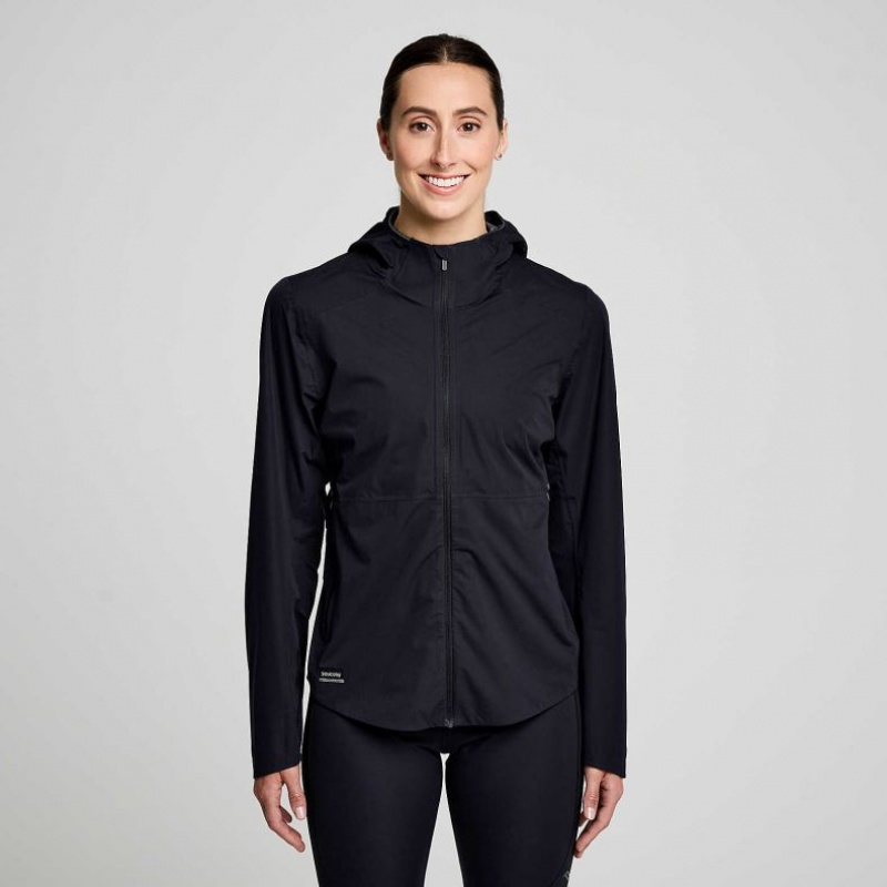 Black Saucony Runshield Women\'s Jacket | USA QCBUEN