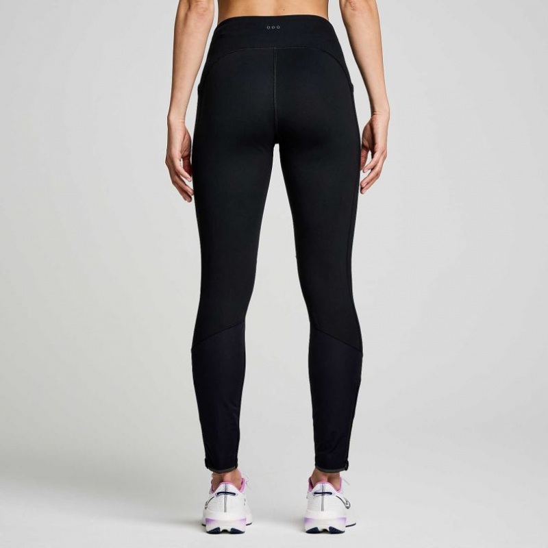 Black Saucony Runshield Women's Tight | USA MRDPBL