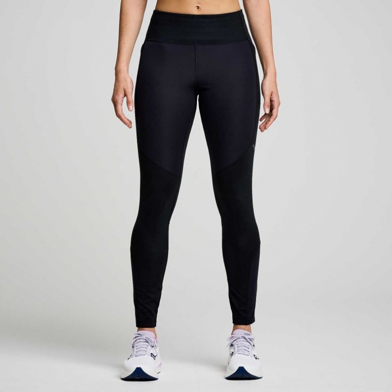 Black Saucony Runshield Women\'s Tight | USA MRDPBL