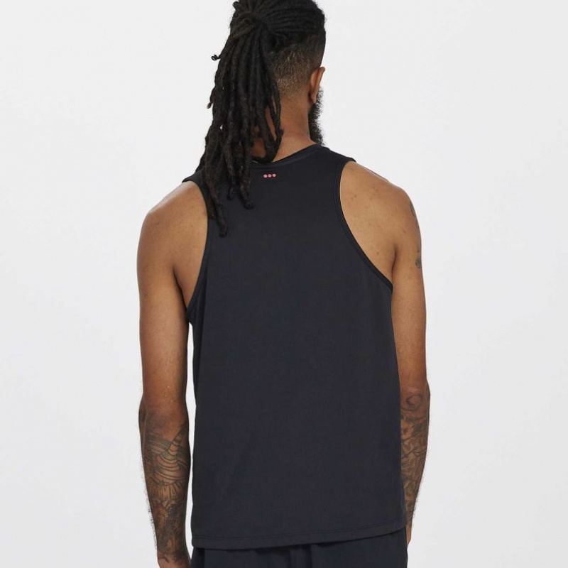 Black Saucony Stopwatch Men's Singlet | USA JMHREZ