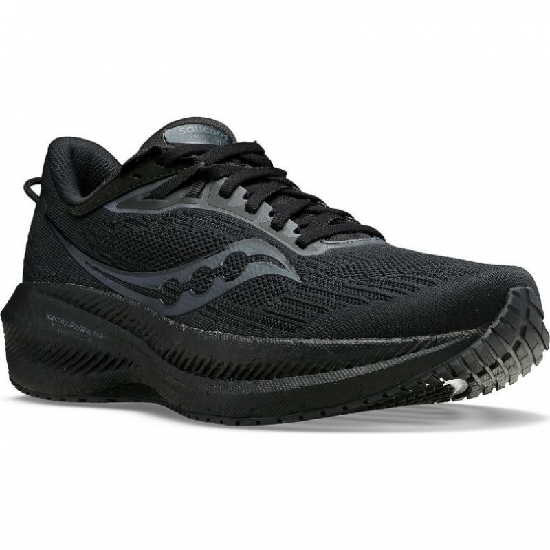 Black Saucony Triumph 21 Men's Running Shoes | USA BZVOIC