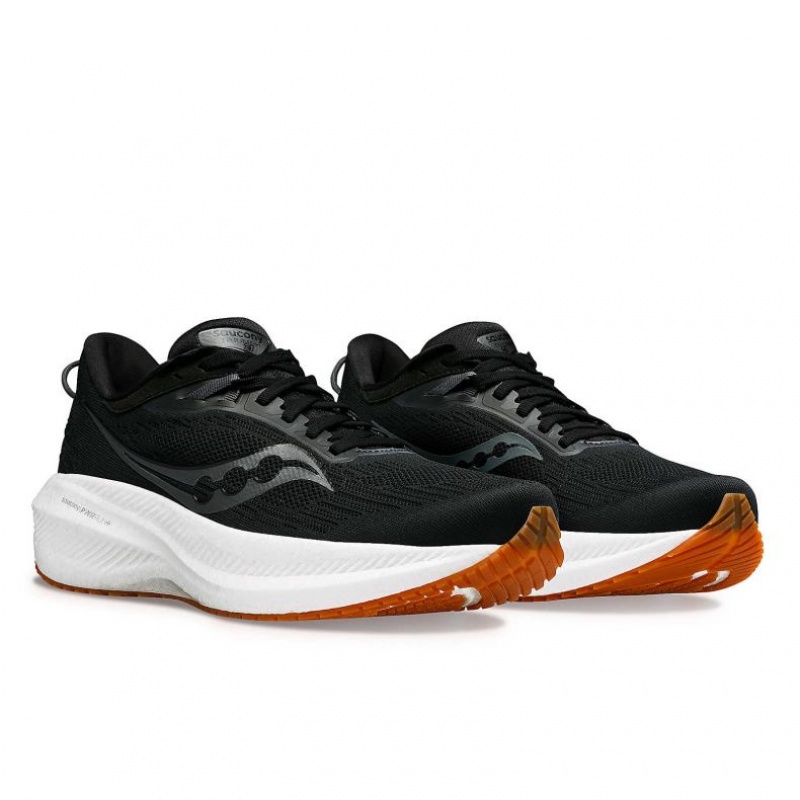 Black Saucony Triumph 21 Men's Running Shoes | USA RXNMZQ