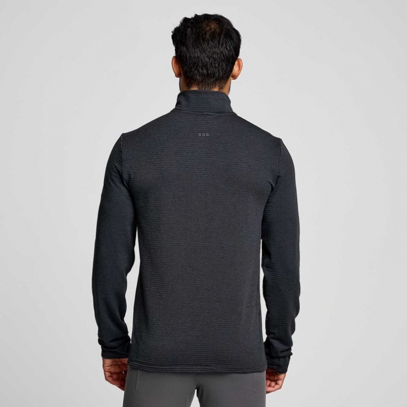 Black Saucony Triumph 3D 1/2 Zip Men's Sweatshirt | USA ZJBOSG