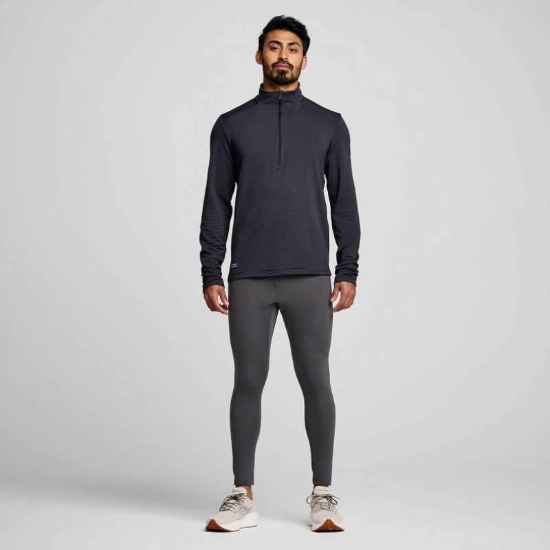 Black Saucony Triumph 3D 1/2 Zip Men's Sweatshirt | USA ZJBOSG