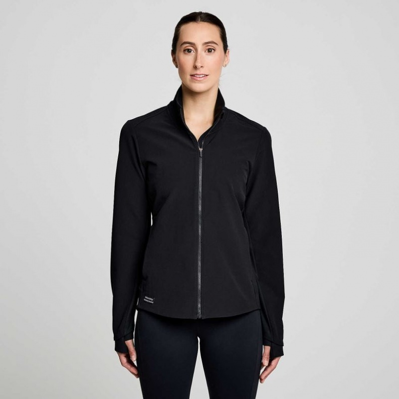 Black Saucony Triumph Women\'s Jacket | USA BVATQW