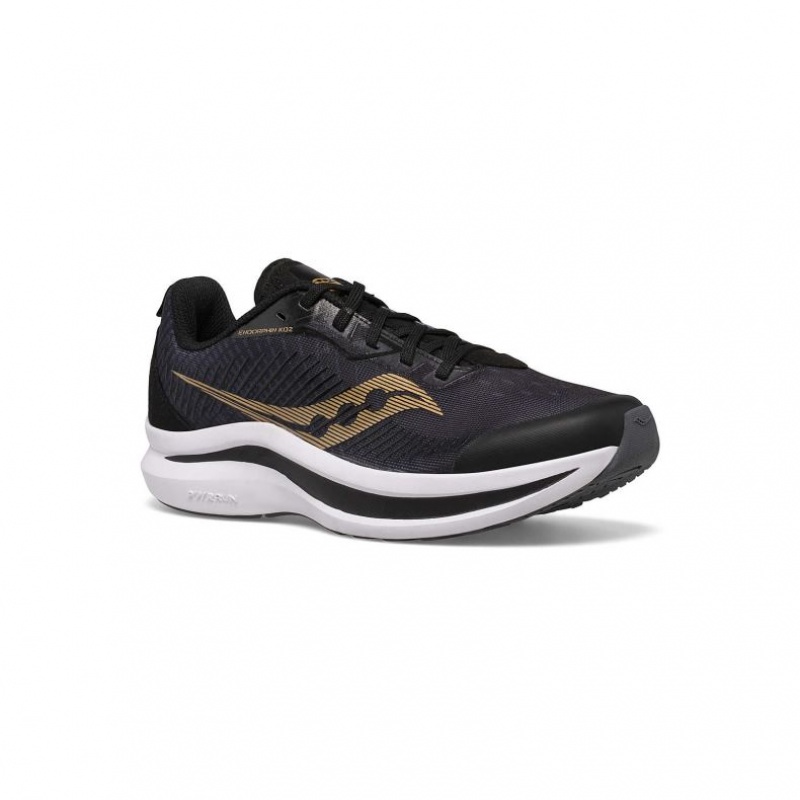 Black / Gold Saucony Endorphin KDZ Big Kids' Sneakers | USA TJBWFL