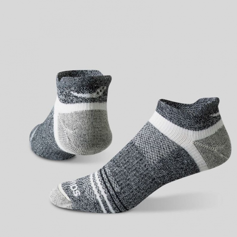 Black / Grey Saucony Inferno Merino Wool Blend No Show 3-Pack Men's Socks | USA ZVIODY