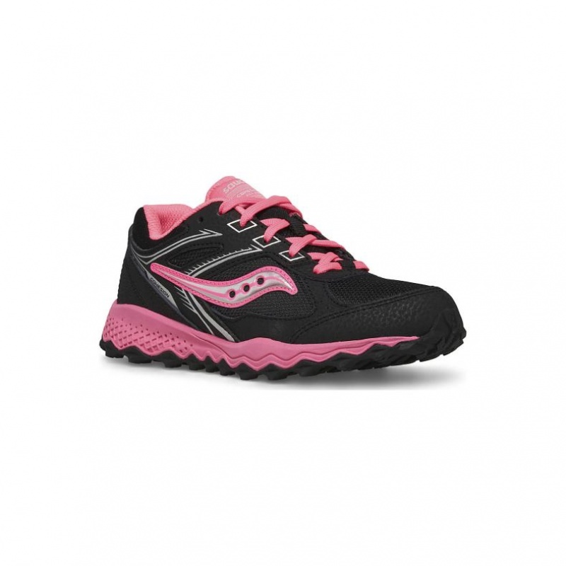 Black / Pink Saucony Cohesion TR14 Lace Big Kids' Sneakers | USA SPKBAT