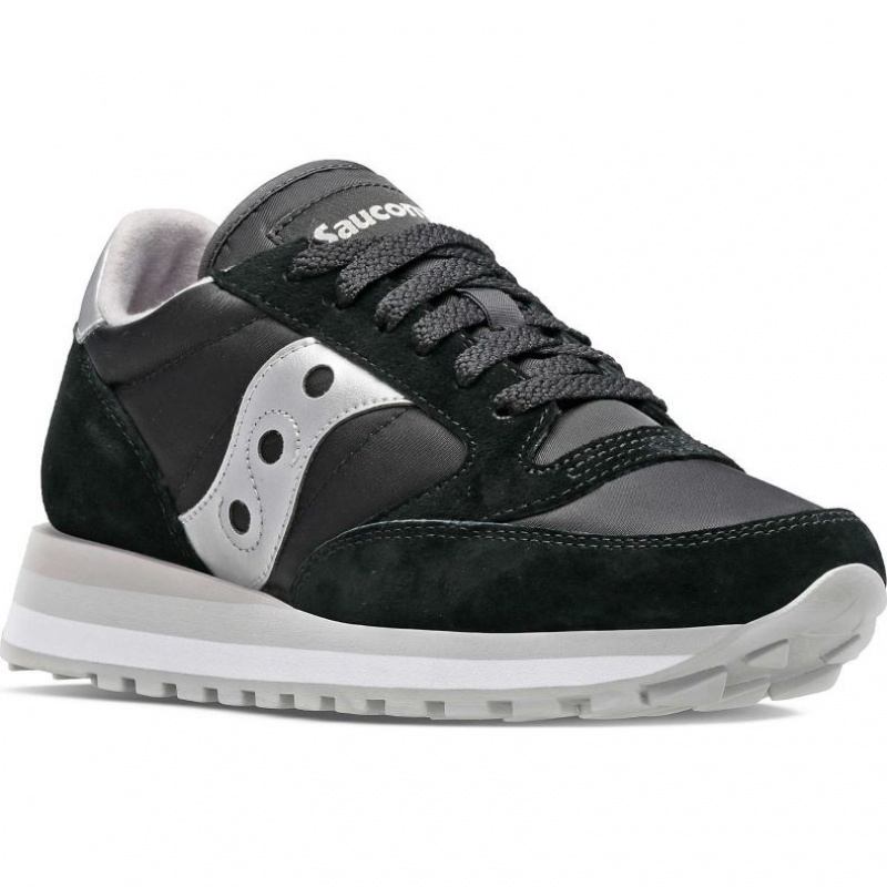 Black / Silver Saucony Jazz Triple Women's Sneakers | USA LZCOMQ