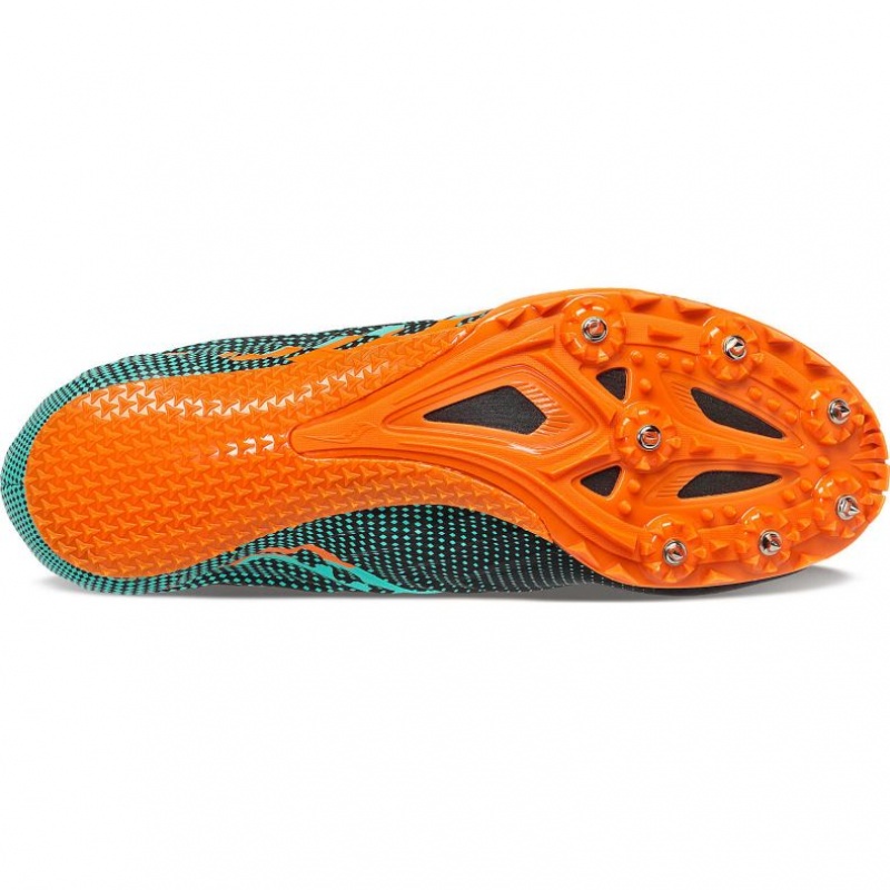 Black / Turquoise Saucony Spitfire 5 Men's Spikes | USA LOHMJE