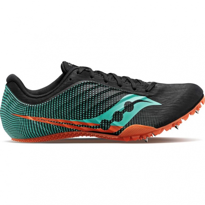 Black / Turquoise Saucony Spitfire 5 Men\'s Spikes | USA LOHMJE