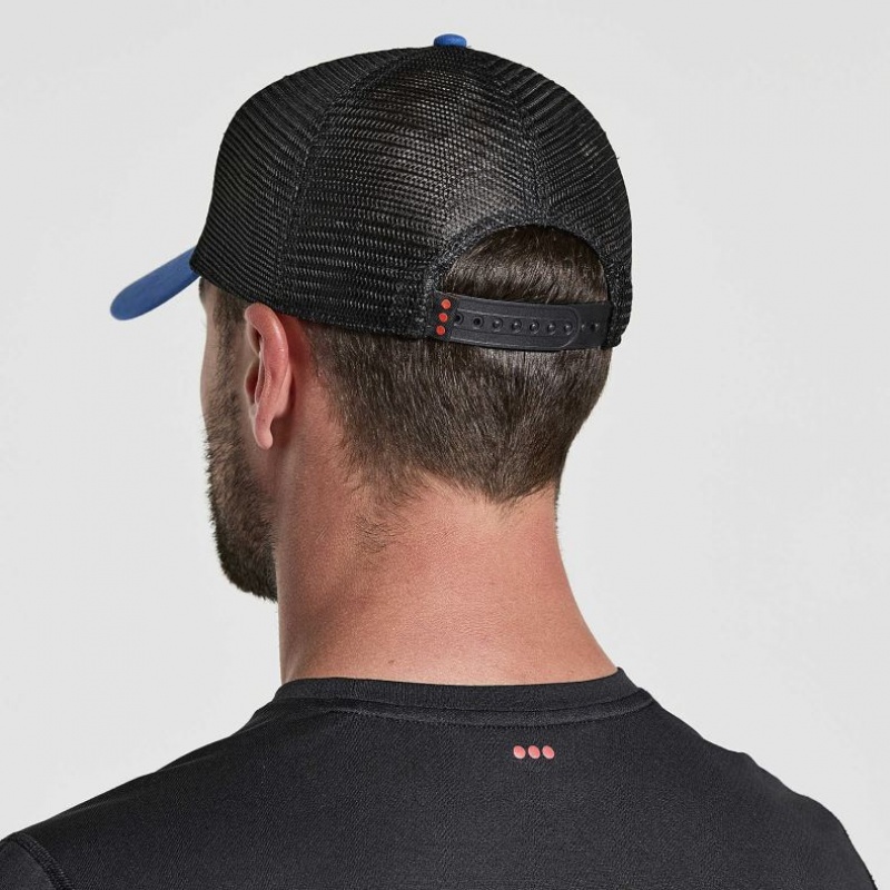 Blue Saucony Adjustable Snap Back Men's Trucker Hats | USA BOWPZN