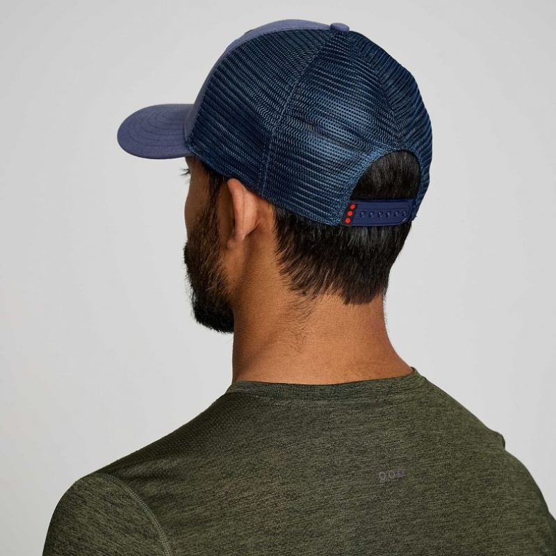 Blue Saucony Adjustable Snap Back Men's Trucker Hats | USA NGILZY