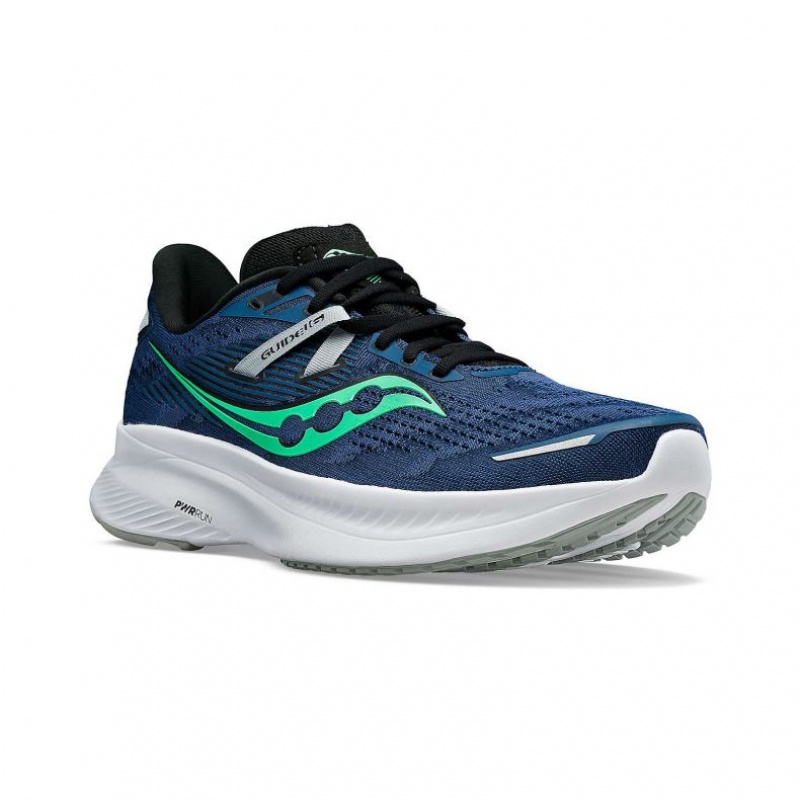 Blue Saucony Guide 16 Men's Wide Running Shoes | USA NVKJTL