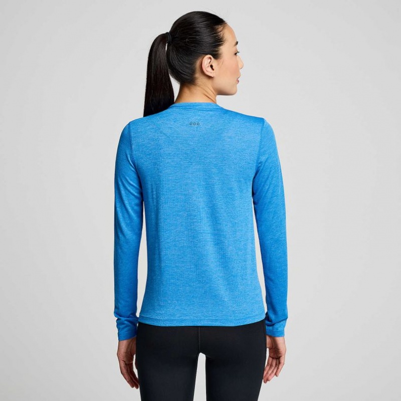 Blue Saucony Stopwatch Long Sleeve Women's T-Shirt | USA KILZDR