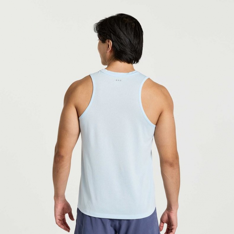 Blue Saucony Stopwatch Men's Singlet | USA SLZPKR