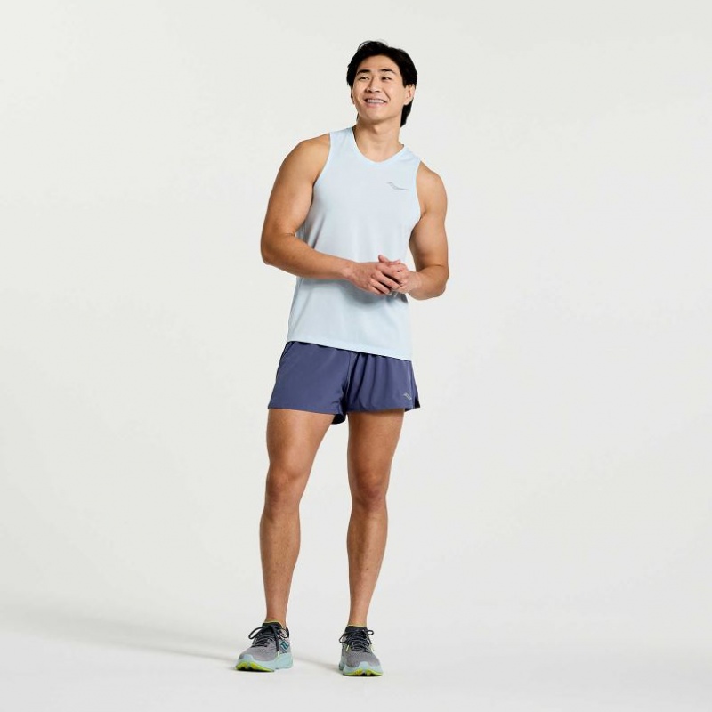 Blue Saucony Stopwatch Men's Singlet | USA SLZPKR