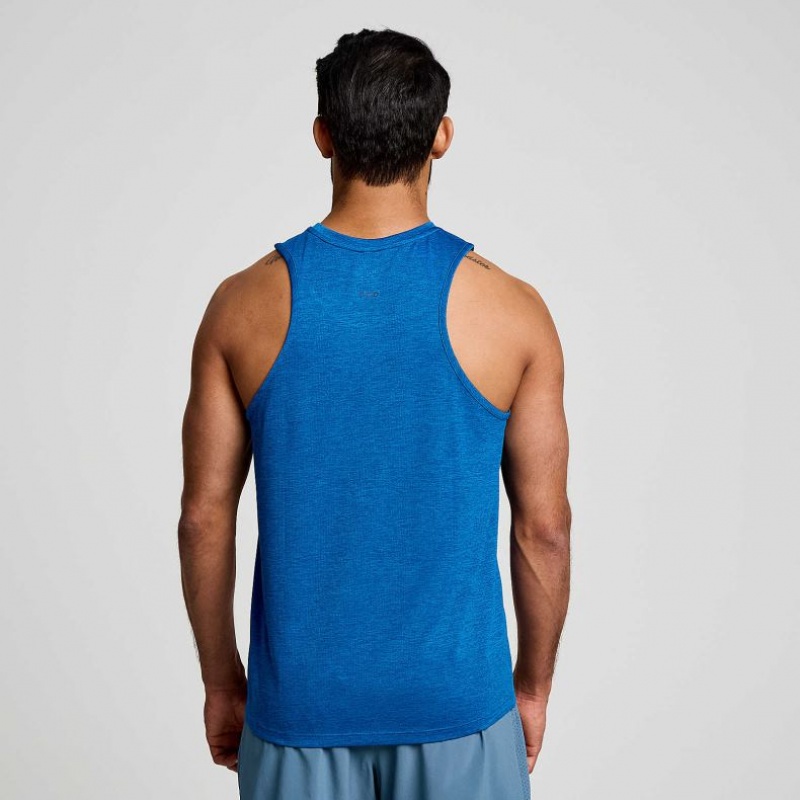 Blue Saucony Stopwatch Men's Singlet | USA MXKTJB