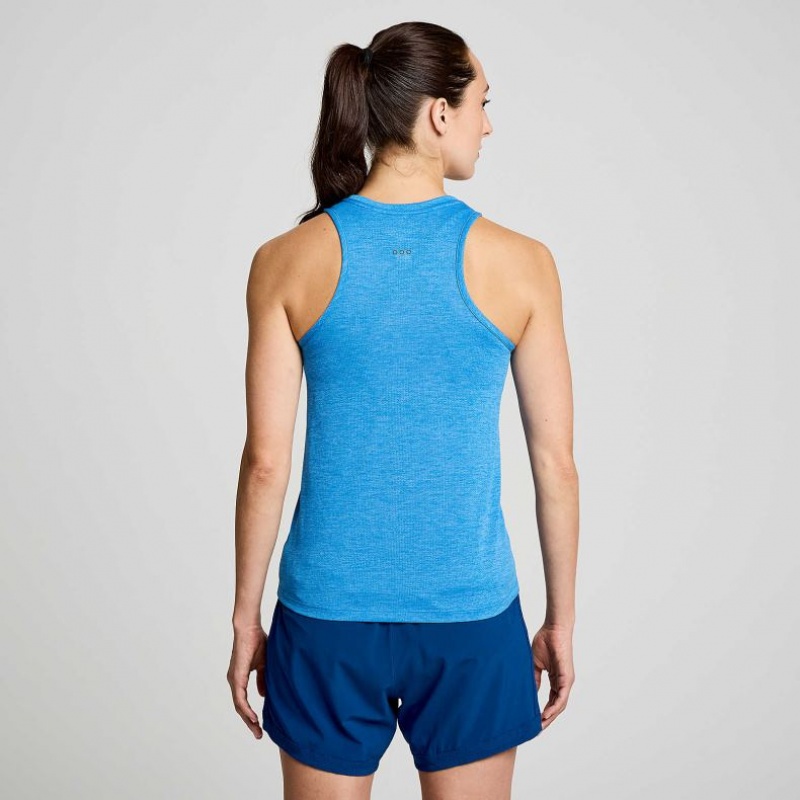 Blue Saucony Stopwatch Women's Singlet | USA VWIRFM