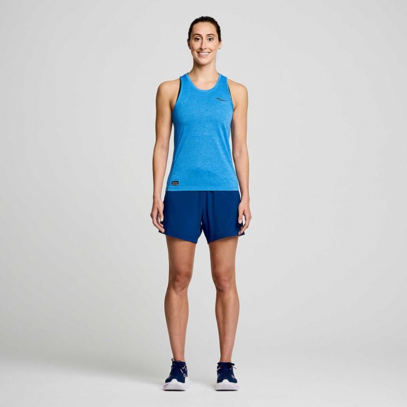 Blue Saucony Stopwatch Women's Singlet | USA VWIRFM