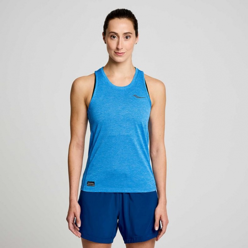 Blue Saucony Stopwatch Women\'s Singlet | USA VWIRFM