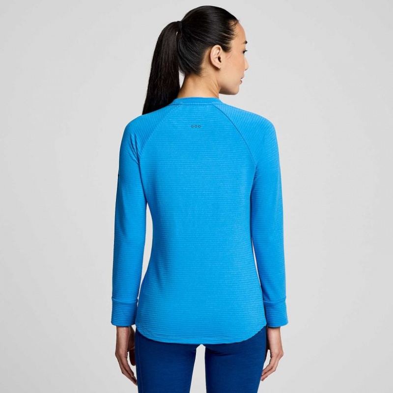 Blue Saucony Triumph 3D Crew Women's Sweatshirt | USA TYMVSQ