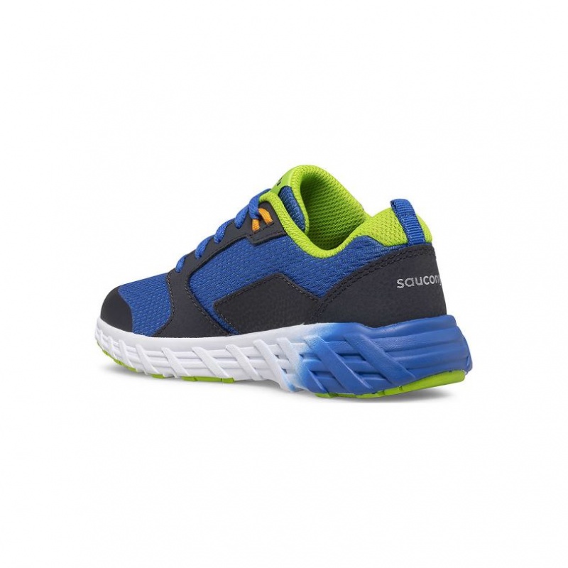 Blue / Green Saucony Wind 2.0 Lace Big Kids' Sneakers | USA EIKLXJ