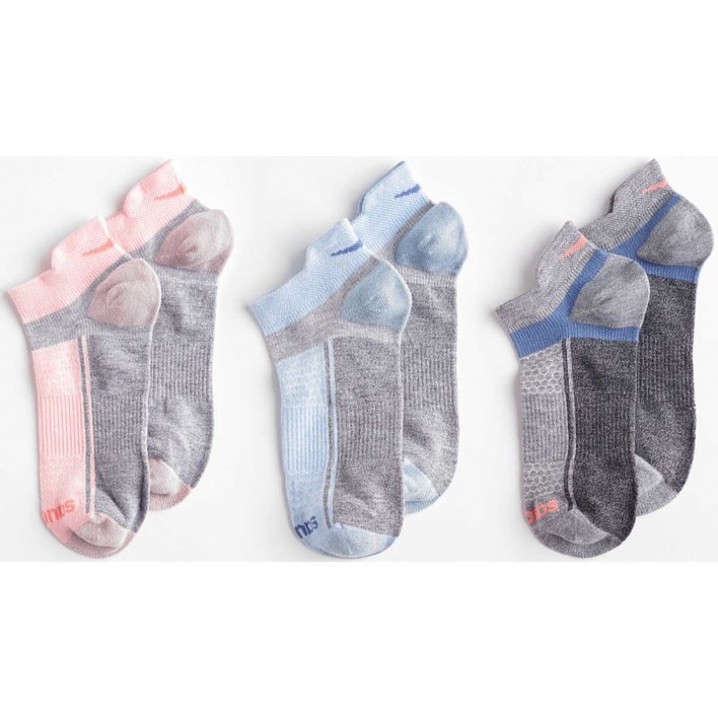 Blue / Pink / Grey Saucony Inferno Liteweight 3-Pack Women's Socks | USA OTXBIK