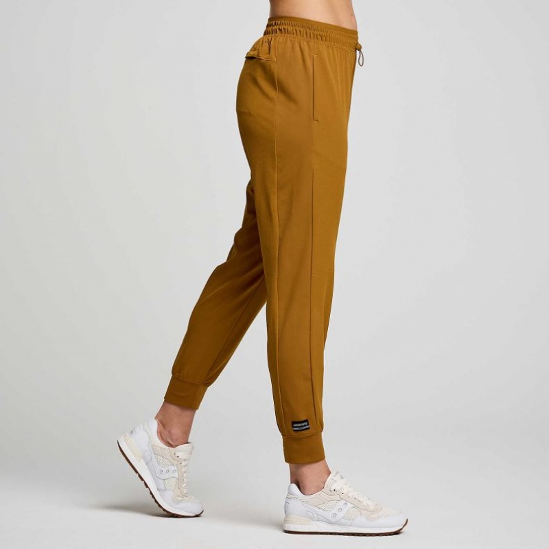 Brown Saucony Boston Woven Women's Jogger | USA EXGWLO