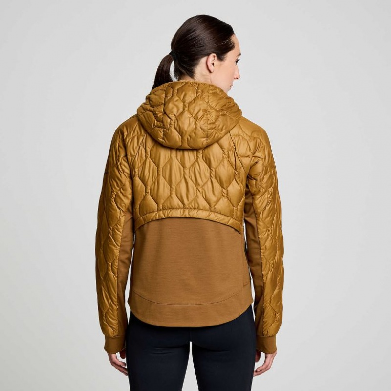 Brown Saucony Solstice Oysterpuff Women's Jacket | USA IXDVAJ